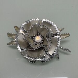 Vintage Silver Flower Brooch